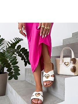 Flip-flops Solea  Bet on comfort and a fashionable look with women\'s flip-flops adorned with a stylish golden heart. This is a unique model that will perfect