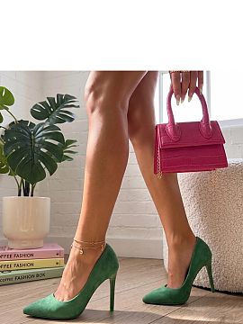 High heels Solea  Add unique character to your styling with elegant green slip-on stilettos. Their color perfectly enlivens both classic and more daring outfi