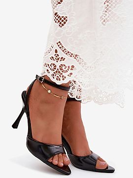 Heel sandals Step in style  Women\'s sandals made of imitation leather are an elegant proposal created with special occasions in mind. They will work perfectly for wedd