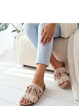 Platform sandals Solea  Stylish slip-on sandals that will perfectly complement summer outfits. The upper made of soft ecological leather with a suede finish has bee
