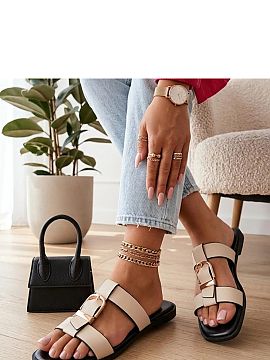 Flip-flops Solea  Elegant slip-on sandals are a perfect choice for women who value comfort and timeless style. The upper made of high-quality eco-leather is a
