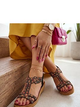 Sandals Solea  Stylish sandals with a low wedge heel are a perfect choice for women who appreciate comfort and a timeless look. The upper, made of high-qua