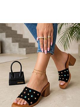 Heeled sandals Solea  Elegant high-heeled sandals are a unique combination of feminine style and comfort. The upper made of high-quality eco-suede leather impress