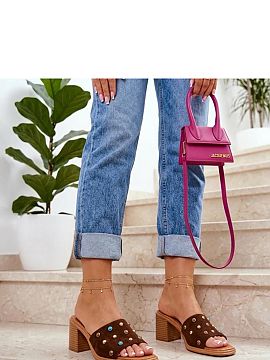 Heeled sandals Solea  Elegant high-heeled sandals are a unique combination of feminine style and comfort. The upper made of high-quality suede-like ecological lea