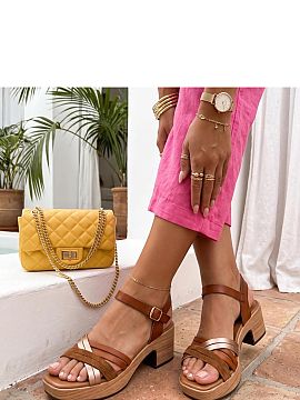 Heel sandals Solea  Elegant sandals on a stable heel are the perfect choice for women looking for a combination of classic style, comfort, and trendy details. T