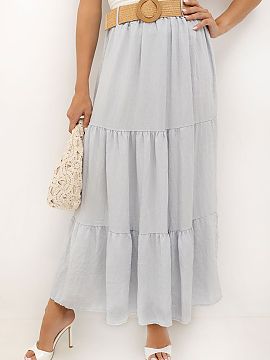 Long skirt Italy Moda  The airy tiered skirt is an ideal proposal for lovers of boho style and comfortable, feminine stylizations. The maxi length and smooth cut m