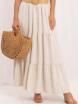 Long skirt Italy Moda  Flowy tiered skirt is the perfect choice for lovers of boho style and comfortable, feminine outfits. The maxi length and smooth cut make the