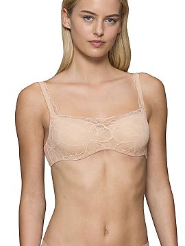 Braceless bra Triumph  The balconette body make-up illusion lace bra in a fashionable pistachio shade is a combination of modern elegance, excellent support, and e