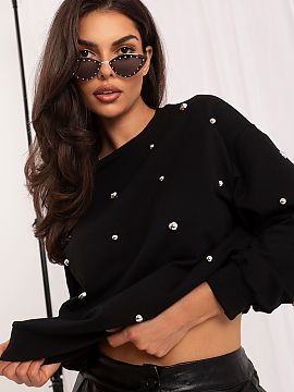 Sweatshirt Italy Moda  Stylish women\'s blouse is the perfect combination of comfort and stylish look. The classic cut makes it perfect for everyday stylizations, 