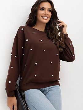 Sweatshirt Italy Moda  Stylish women\'s blouse is the perfect combination of comfort and a stylish look. The classic cut makes it perfect for everyday stylizations