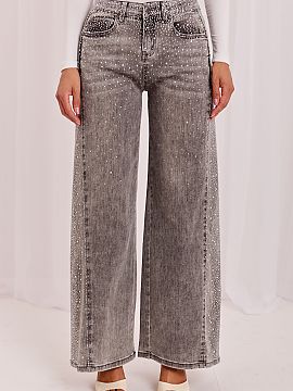 Jeans Italy Moda  Women\'s Wide Leg Jeans are a unique model for women who like to stand out with fashionable details. The combination of a comfortable cut wi