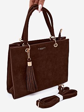 Everyday handbag Step in style  Women\'s handbag in the form of a satchel made of suede imitation is an elegant accessory that will perfectly complement both everyday and m