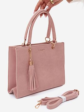 Everyday handbag Step in style  Women\'s handbag in the shape of a bag made of suede imitation is an elegant accessory that will perfectly complement both everyday and more