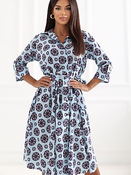 Daydress Lakerta  The flared midi dress is a proposal for women who appreciate elegance combined with comfort. Made of high-quality fabric that is a blend of 