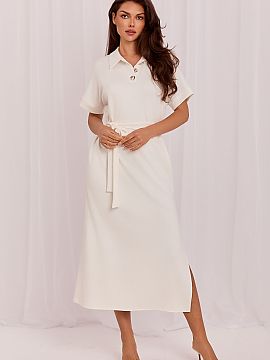 Daydress Lakerta  Midi dress with a simple cut is a perfect choice for women who value elegance, comfort, and timeless style. Made of a pleasant to the touch 