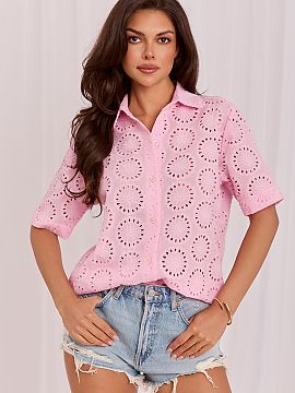 Short sleeve shirt Lakerta  Casual women\'s shirt is a perfect choice for women who value comfort and a timeless look. Made of high-quality cotton, it is breathable, so