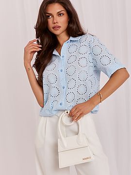 Short sleeve shirt Lakerta  A casual women\'s shirt is a perfect choice for women who value comfort and a timeless look. Made of high-quality cotton, it is breathable, 