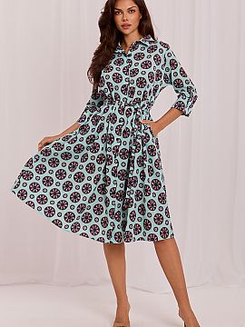 Daydress Lakerta  A flared midi dress is a proposal for women who value elegance combined with comfort. Made of high-quality fabric that is a combination of c