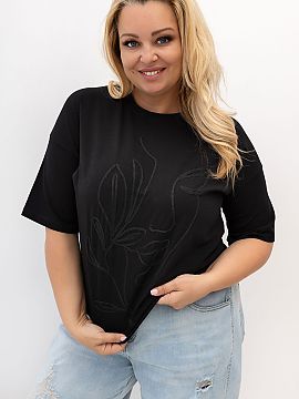 Plus size T-shirt Relevance  Women\'s plus size T-shirt is a timeless wardrobe staple that combines comfort with a subtle, feminine accent. Made from high-quality cotton