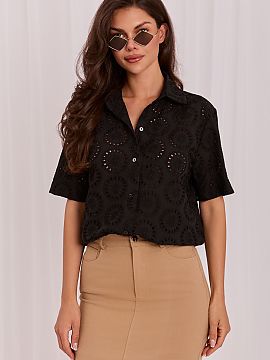 Short sleeve shirt Lakerta  A casual women\'s shirt is a perfect choice for women who value comfort and a timeless look. Made of high-quality cotton, it is breathable, 