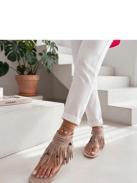 Sandals Solea  Stylish flip-flops with decorative fringes and beads are a unique proposition for the summer season for women who like fashionable details a