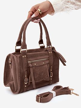 Everyday handbag Step in style  Bag made of suede imitation is a stylish accessory that perfectly complements everyday and more elegant stylizations. The fashionable cut at