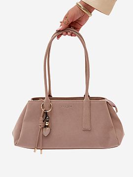 Everyday handbag Step in style  Bag made of suede imitation is a stylish and functional accessory that will work perfectly for everyday use. The model is fastened with a zi