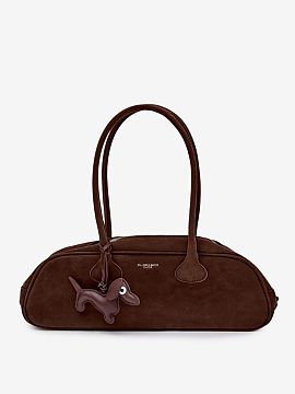 Everyday handbag Step in style  Stylish baguette bag made of eco-suede is a fashionable accessory that fits perfectly into current trends. The model is fastened with a zipp