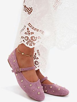 Ballet flats Step in style  Women\'s ballerinas made of eco-suede. The classic cut with rounded toes gives the whole a subtle, feminine character and makes the model ea