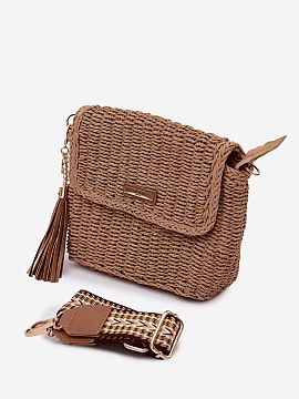 Messenger bag Step in style  Women\'s messenger bag made of woven material is a stylish and lightweight accessory, perfect for summer. Its fashionable design fits perfec