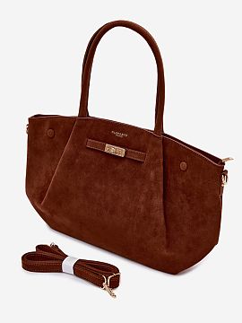 Everyday handbag Step in style  Women\'s shopper bag made of suede imitation is a stylish and spacious accessory, perfect for everyday use. The model has handles and a deta