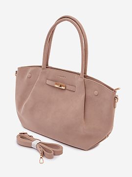 Everyday handbag Step in style  Women\'s shopper bag made of suede imitation is a stylish and spacious accessory, perfect for everyday use. The model has handles and a deta