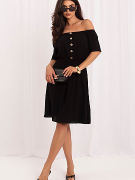 Daydress Sublevel  The summer dress with a Spanish neckline is an ideal proposition for women who value comfort, lightness, and timeless style. The flared cut 