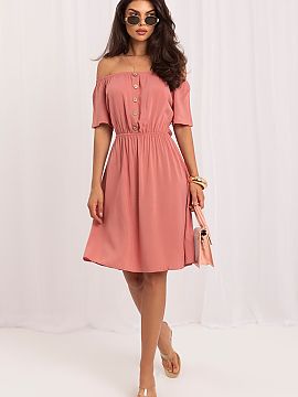 Daydress Sublevel  The summer dress with a Spanish neckline is an ideal proposition for women who value comfort, lightness, and timeless style. The flared cut 