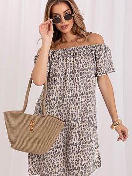 Daydress Sublevel  Summer oversized dress with animal motif is a proposal for women who like fashionable patterns and comfortable cuts. The loose fit provides 