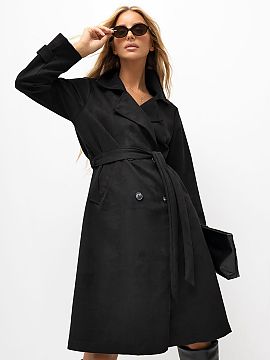 Coat Italy Moda  Women\'s faux suede coat is a stylish proposal for the transitional season, perfect for spring and autumn days. The model in a casual style 