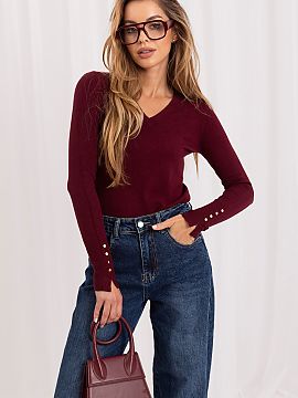 Jumper Italy Moda  A women\'s sweater with a V-neck is an elegant and timeless proposal that will work perfectly for everyday wear as well as in work outfits. 