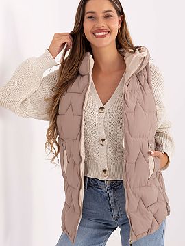Gilet Factory Price  Quilted women\'s vest is a practical proposal in a casual style, perfect for the autumn-winter season and spring days. The model is made of 