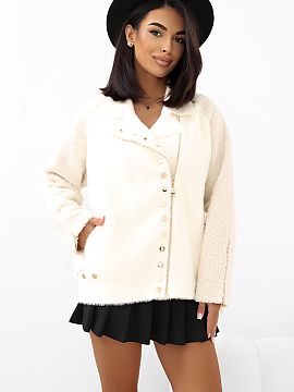 Jacket Factory Price  Women\'s boucle jacket is a stylish proposition for the transitional autumn-spring season. The model is made of a material that is a combina