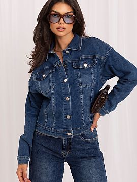 Denim jacket Italy Moda  Women\'s denim jacket is a timeless proposition for the autumn-spring season. The model of standard length is made of a combination of cotto