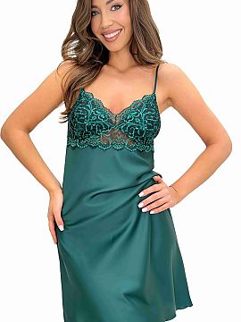 Nightshirt Donna  Satin nightshirt Mela is an elegant and feminine proposition for a peaceful evening and night rest. Made of smooth, pleasant to the touch si