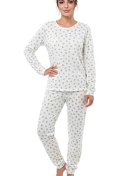 Pyjama Donna  Cotton women\'s pajamas Love Long is a comfortable set designed for sleep and home relaxation. The model was produced in Poland and made of 