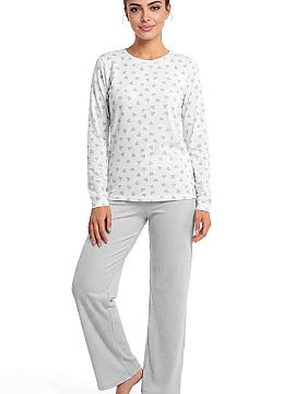 Pyjama Donna  The Love Long women\'s cotton pajamas are a comfortable set perfect for sleep and home relaxation. The model was produced in Poland and sewn