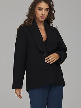 Coat Nife  Stylish women\'s coat with a regular cut, which provides comfortable fit and freedom of movement. The model has wide lapels and long sleeves