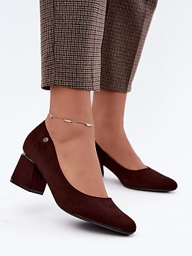 Block heel pumps Step in style  Women\'s pumps from the Vinceza brand are a classic elegance in a modern edition. Made of eco suede, they look stylish and are an excellent 