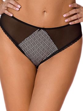 Panties Vena  VF-481 briefs in a slightly elevated state combine a classic cut with eye-catching details. The front of the model is adorned with a geometr