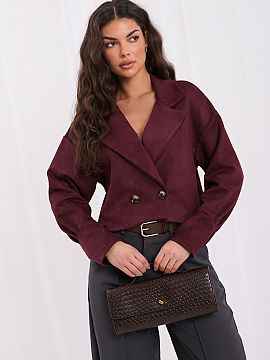 Jacket Italy Moda  Women\'s jacket with suede finish is a stylish proposal for the transitional season of autumn and spring. The short cut in a smooth color wi