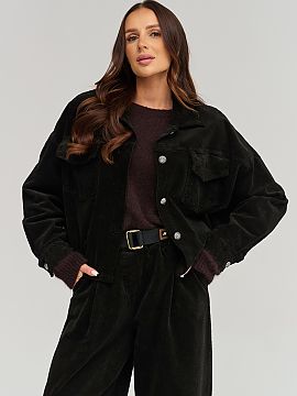 Corduroy jacket Makadamia  Women\'s corduroy bomber jacket is a stylish everyday proposal, combining a fashionable cut with practical details. The model has a classic 