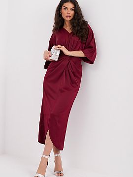 Evening dress Rue Paris  Elegant satin imitation dress is a perfect choice for parties, ceremonies, and special occasions. The smooth, delicately shimmering material