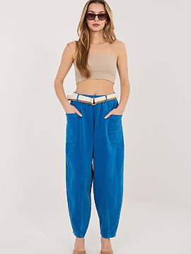 corduroy trousers Rue Paris  Stylish women\'s corduroy trousers are a perfect choice for everyday, casual styling. The carrot-type cut is characterized by a looser fit a